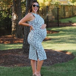 Pinkblush Maternity Leopard Print Midi Dress